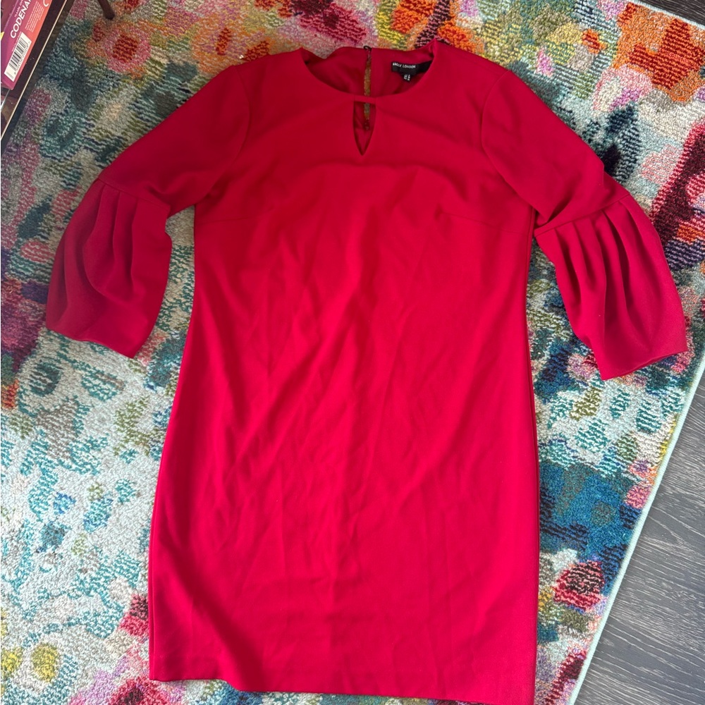 Nordstrom Maggy London Red Puff Sleeve Dress, Formal, Work, Great Condition